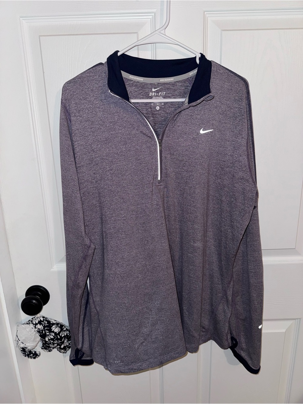 Nike Women’s Dri-FIT Heather Purple Quarter-Zip Sweater